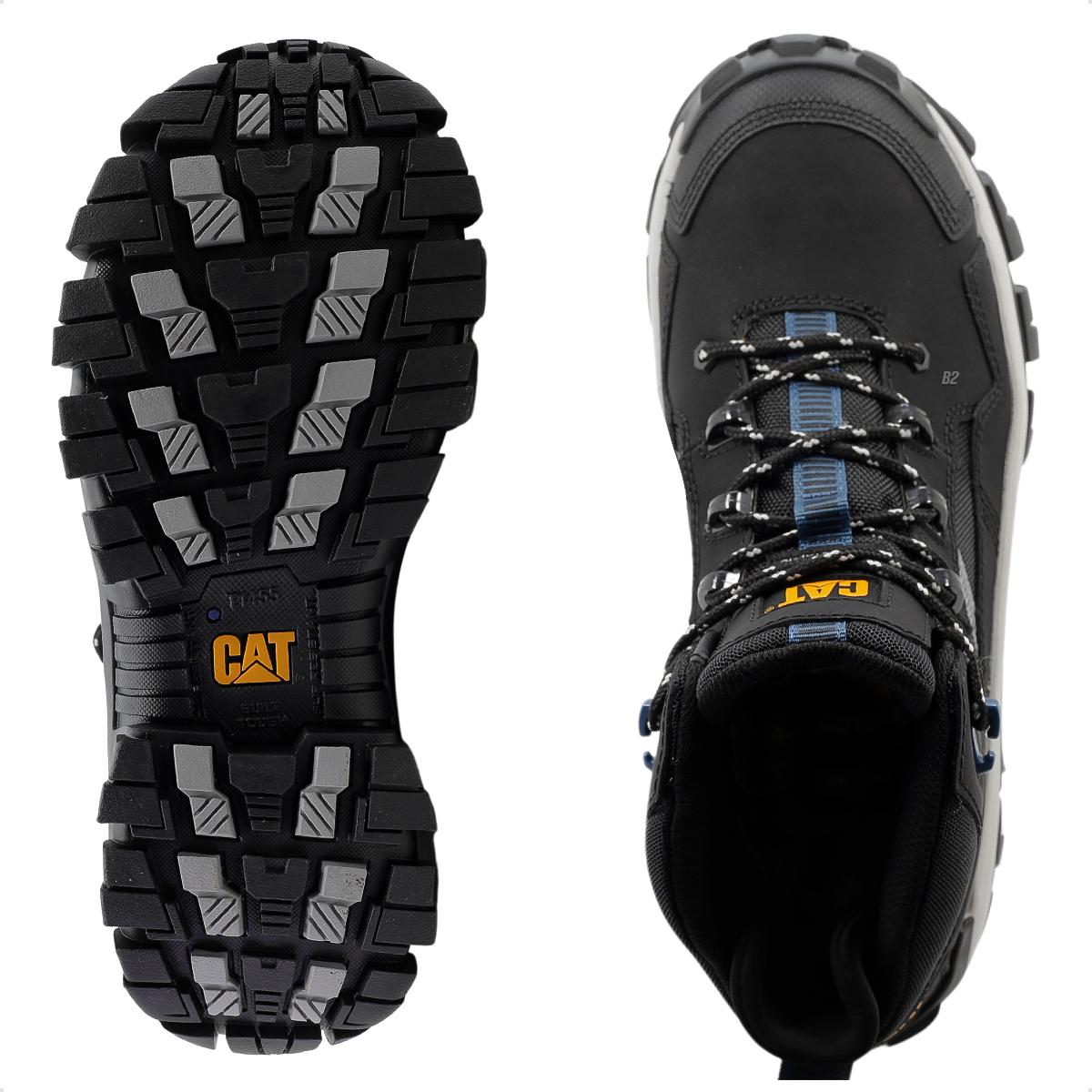 Bota Caterpillar Original Invader Mid Vent CT Masculina Preto Cinza