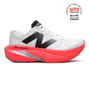 Tênis New Balance FuelCell Supercomp Trainer v3 Masculino Branco / Coral