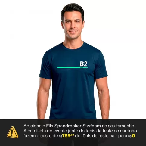 Camiseta Treinão B2 Online e Fila - Masculina Marinho / Turquesa