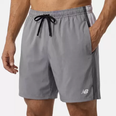 Shorts New Balance Fast Days 7" Masculino Cinza / Cinza