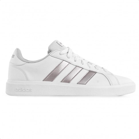 Tênis Adidas Grand Court Base 2.0 Feminino Branco / Prata