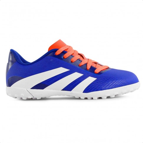 Chuteira Society Adidas Predator Essentials 24.5 T Jr Azul / Laranja