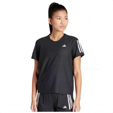 Camiseta Adidas Own The Run Feminina Preto / Branco