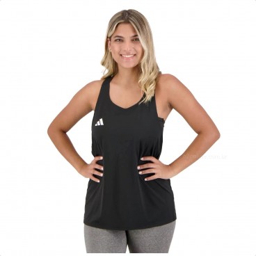 Regata Adidas Corrida Adizero Essentials Feminina Preto / Branco