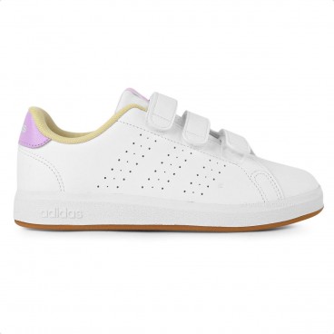 Tênis Adidas Advantage Base Infantil Branco / Rosa