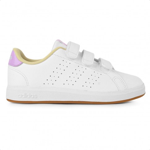 Tênis Adidas Advantage Base Infantil Branco / Rosa