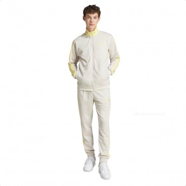 Agasalho Adidas Color Block Masculino Bege / Amarelo