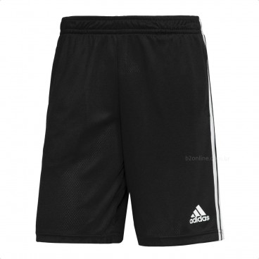 Bermuda Shorts Adidas 3 Listras Masculino Preto / Branco