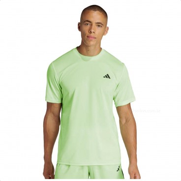 Camiseta Adidas Treino Essentials Base Logo Masculina Verde Claro