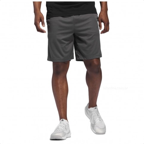 Shorts Adidas 3 Listras Masculino Cinza / Preto