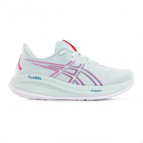 Tênis Asics Gel Cumulus 26 Feminino Azul Claro / Rosa