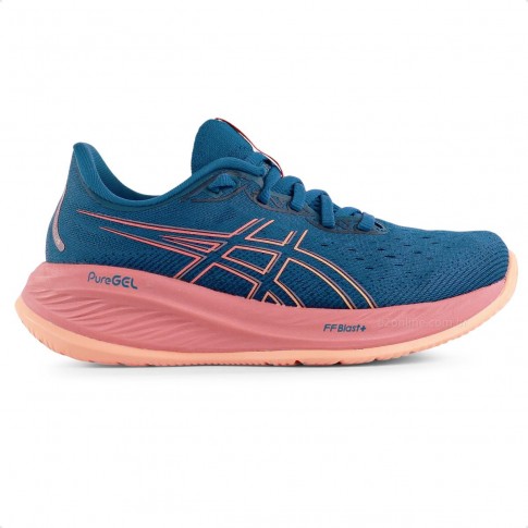 Tênis Asics Gel Cumulus 26 Feminino Marinho / Laranja