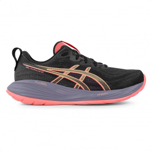 Tênis Asics Gel Cumulus 27 Masculino Preto / Coral