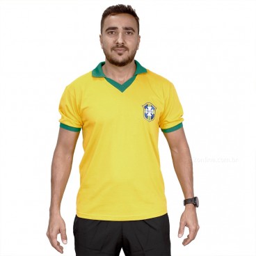 Camisa do Brasil Básica Masculina Amarelo / Verde