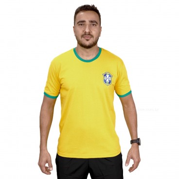 Camisa do Brasil Básica Masculina Amarelo