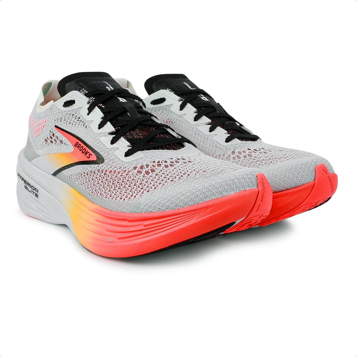 【70km走行】BROOKS Hyperion Elite4 26.5 Tênis Brooks Hyperion Elite 4 Unissex Cinza / Coral
