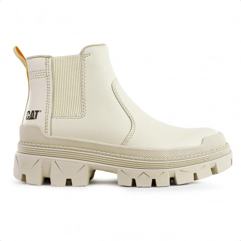 Bota Caterpillar Original Hardwear Chelsea Feminina Bege / Off White