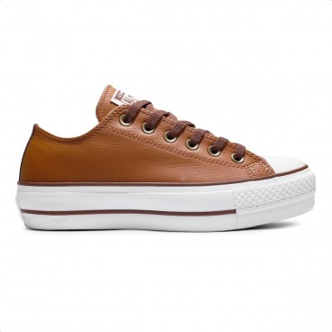 Tênis Converse All Star Chuck Taylor All Star Lift Cano Baixo Feminino Marrom / Branco