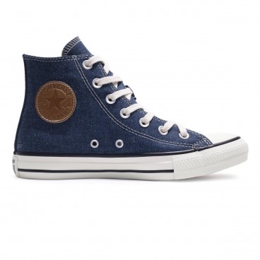 Tênis Converse All Star Chuck Taylor Denim Cano Alto Feminino Azul Escuro