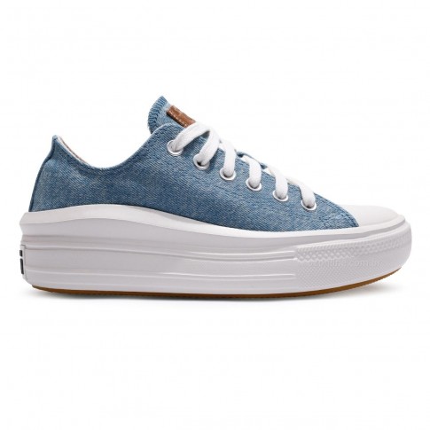 Tênis Converse All Star Chuck Taylor Move Denim Cano Baixo Feminino Azul Claro / Branco