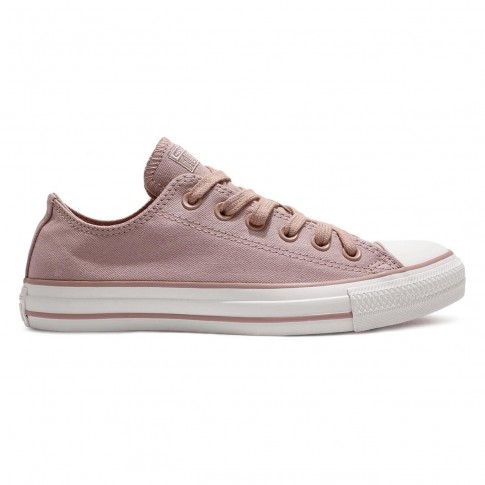 Tênis Converse All Star Chuck Taylor Peached Canvas Cano Baixo Feminino Rose / Branco