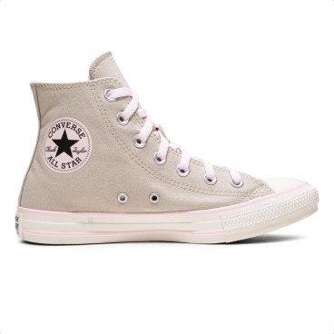Tênis Converse Chuck Taylor All Star Canvas+1 Cano Alto Feminino Bege / Rosa