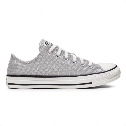Tênis Converse Chuck Taylor All Star Casual Feminino Prata / Branco