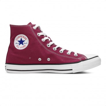 Tênis Converse Chuck Taylor All Star Cano Alto Unissex Bordô / Branco