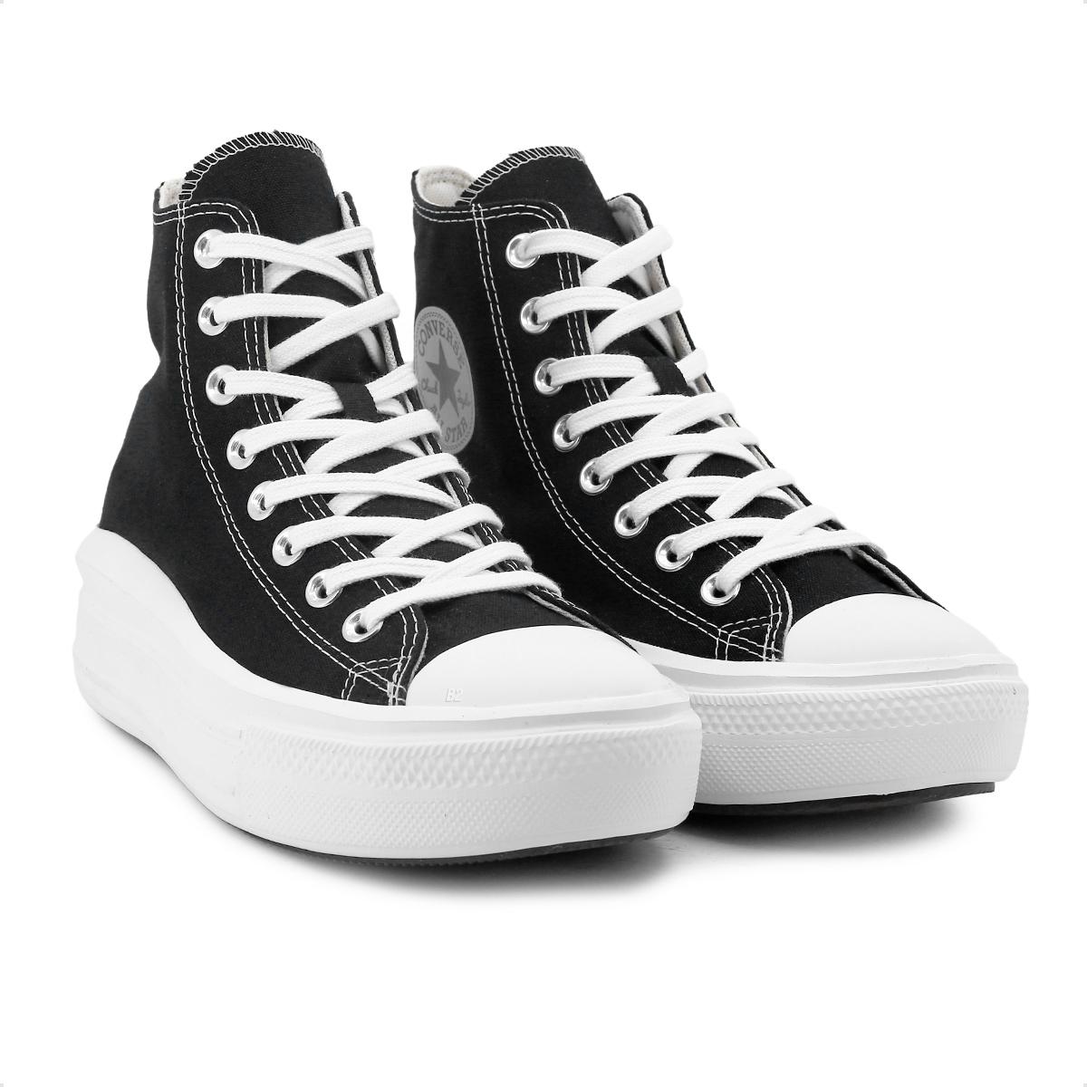 Tênis Converse Chuck Taylor All Star Move Cano Alto Feminino Preto / Branco