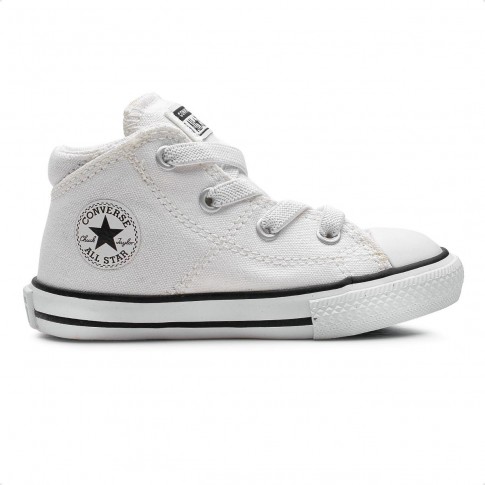 Tênis Converse All Star Chuck Taylor Madison Infantil Cano Médio Branco / Preto