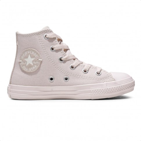 Tênis Converse All Star Side Zip Modern Mono Cano Alto Juvenil Rosa Claro