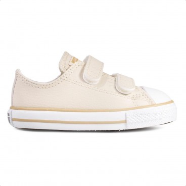 Tênis Converse Chuck Taylor All Star 2V Canvas Infantil Bege / Branco