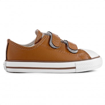 Tênis Converse Chuck Taylor All Star 2V Canvas Infantil Marrom / Branco