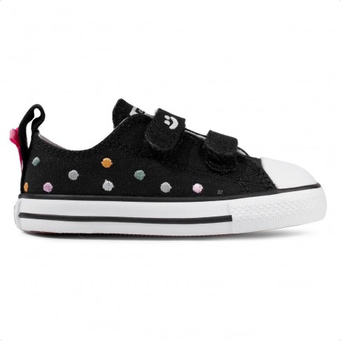 Tênis Converse Chuck Taylor All Star 2V Polka Dots Infantil Preto
