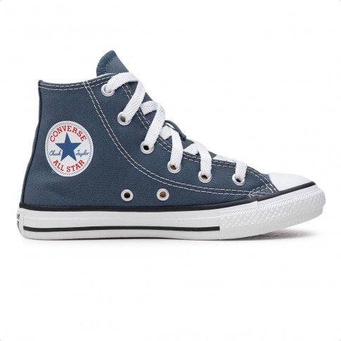Tênis Converse Chuck Taylor All Star Cano Alto Juvenil Marinho / Branco