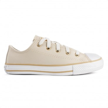 Tênis Converse Chuck Taylor All Star Juvenil Bege / Branco