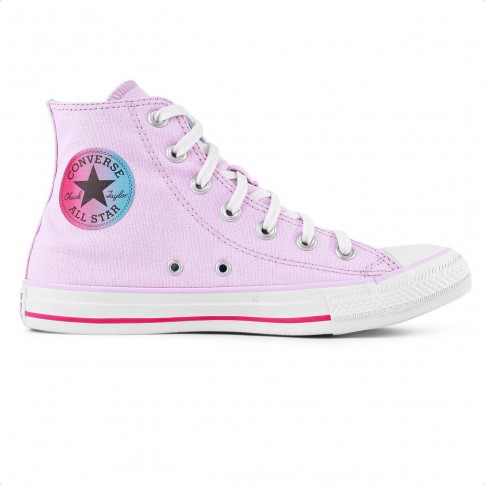 Tênis Converse Chuck Taylor All Star Cano Alto Feminino Rosa / Branco