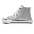 Tênis Converse Chuck Taylor All Star Cano Alto Juvenil Prata / Branco