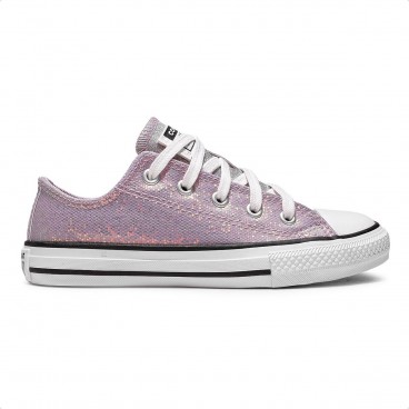 Tênis Converse Chuck Taylor All Star Casual Juvenil Lilas / Branco