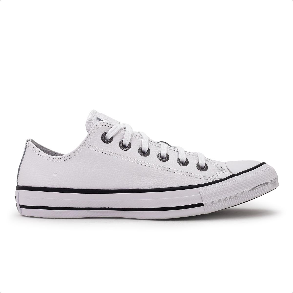 Tênis Converse All Star Chuck Taylor Couro - Preto/ Branco