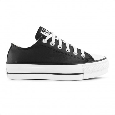 Tênis Converse Chuck Taylor All Star Lift Feminino Couro Preto / Branco