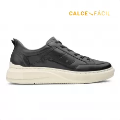 Sapatênis Democrata Pace Calce Fácil Casual Masculino Preto / Bege