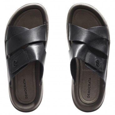 Sandália Democrata Livo Masculino Preto / Cinza
