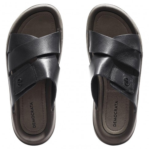Sandália Democrata Livo Masculino Preto / Cinza