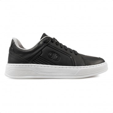 Sapatênis Democrata Denim Bold Casual Masculino Preto / Branco