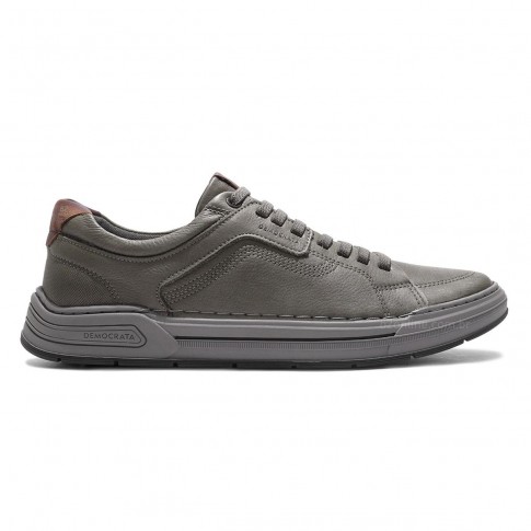 Sapatênis Democrata Denim Volp Masculino Cinza / Marrom