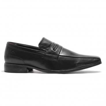 Sapato Social Democrata Unique mocassim Masculino Preto / Preto