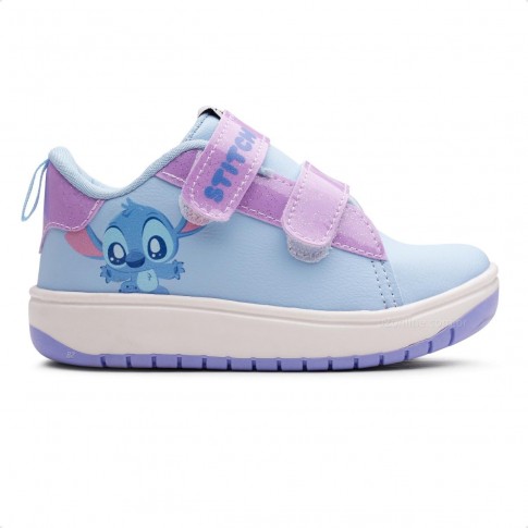 Tênis Disney Casual Stitch Infantil Sem Cadarço Azul / Lilas