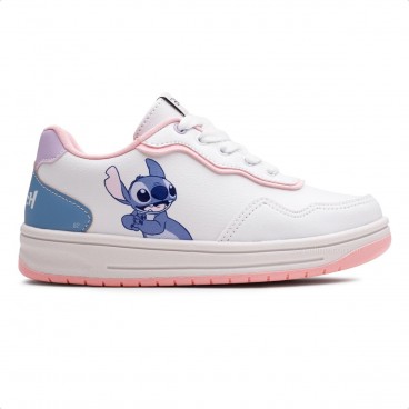 Tênis Disney Stitch Infantil Branco / Rosa