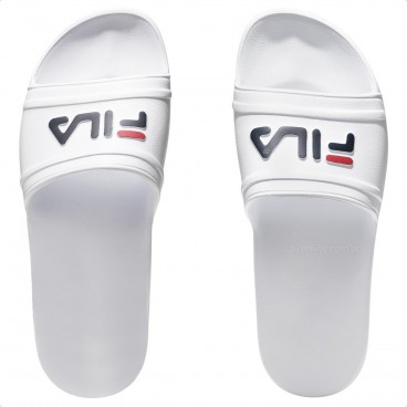 Chinelo Fila Sleek Slide Feminino Branco / Marinho
